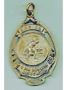 Regina 5 Pin Bowling Association Mixed City Champs 1943 S.Larkin Silver Fob